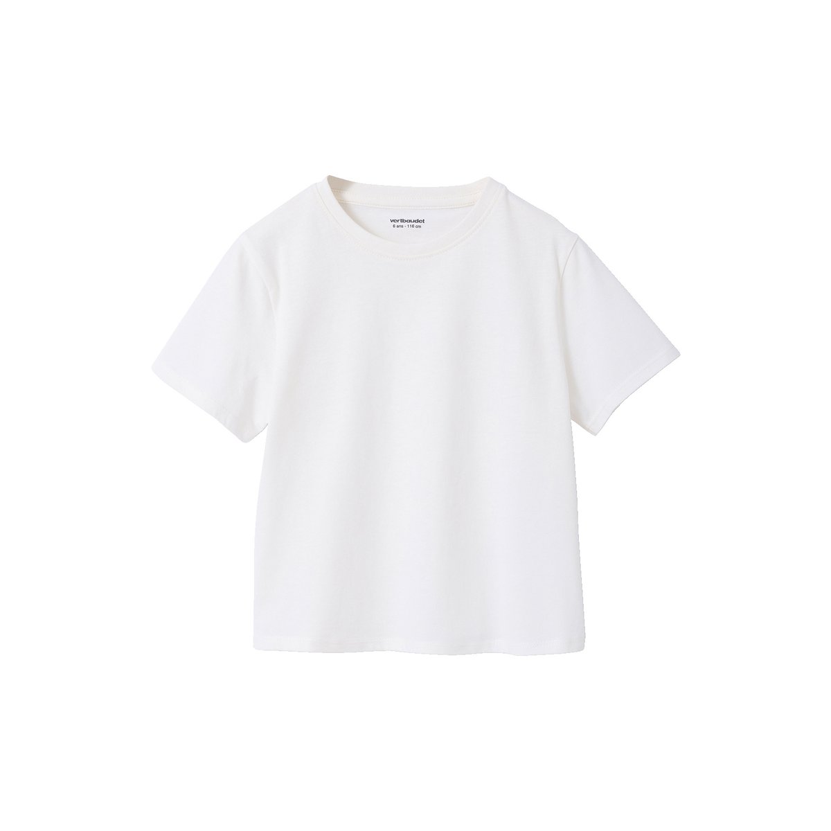Lot de 3 tee-shirts unis blanc, VERTBAUDET
