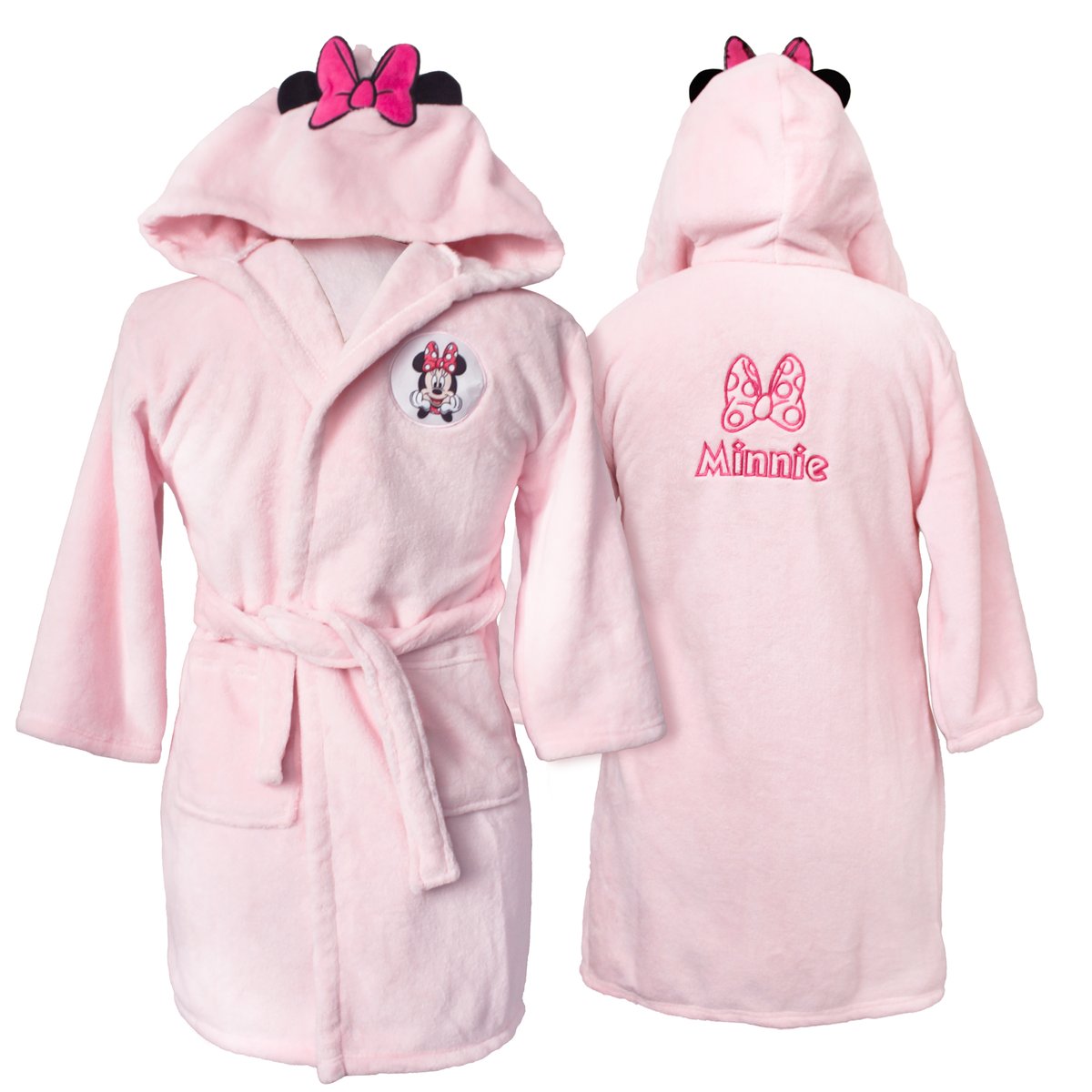 Robe de chambre brodée à capuche, LOVE rose, MINNIE MOUSE