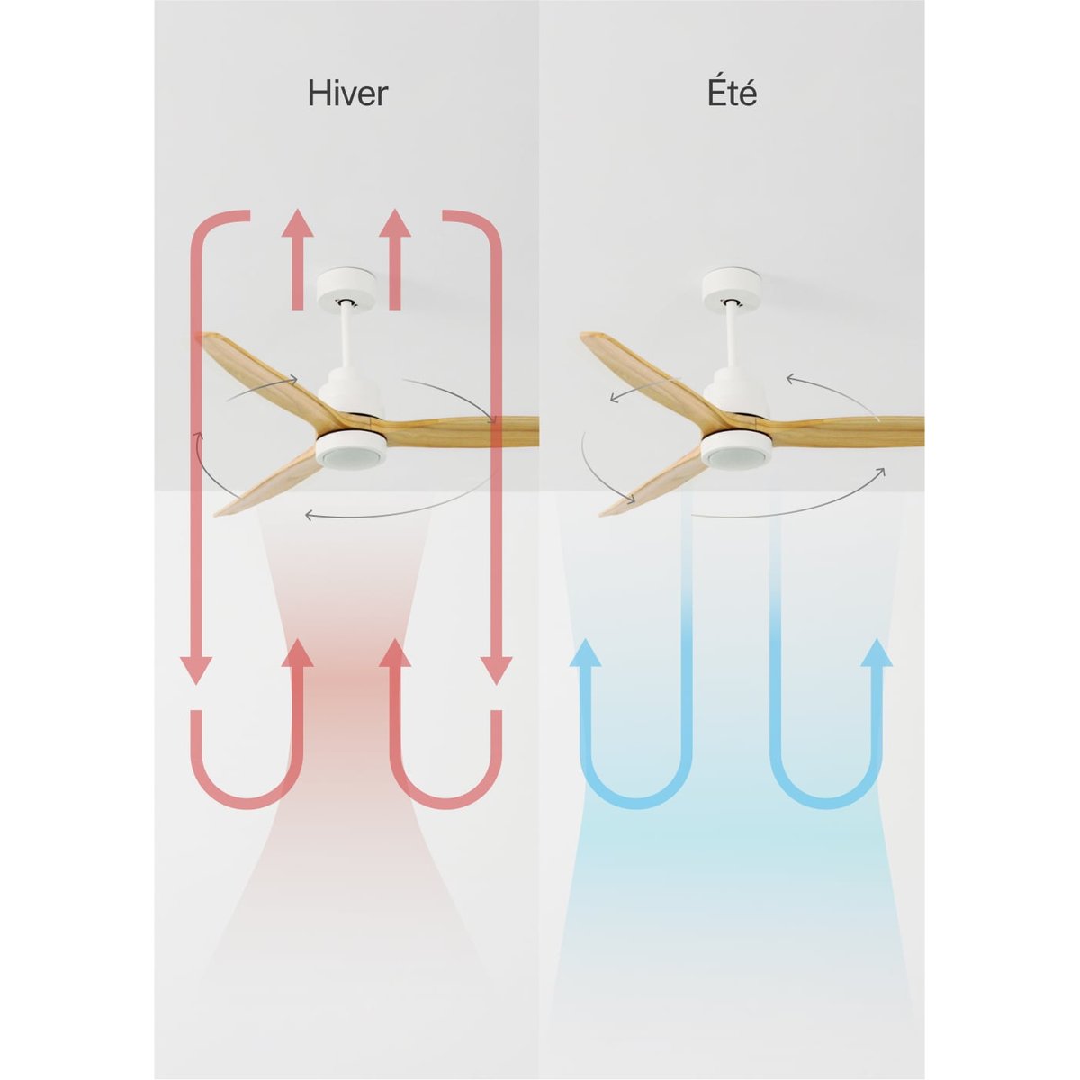 Ventilateur de plafond 40W  avec lumière avec Wi-Fi WIND STYLANCE NATURAL WOOD blanc/bois naturel, CREATE