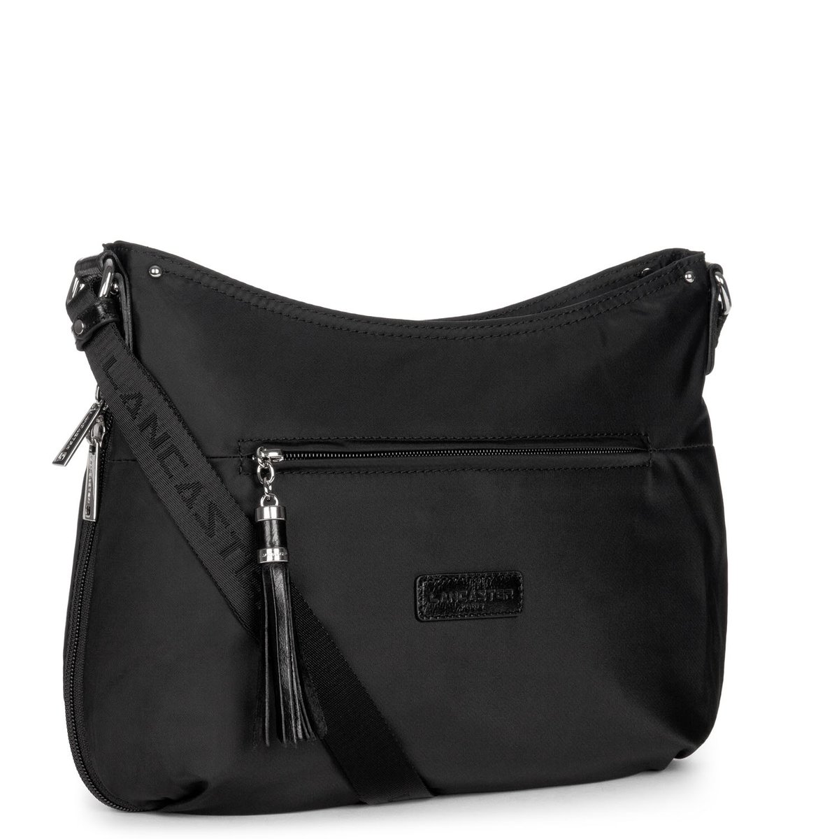 Sac besace BASIC POMPON noir, LANCASTER