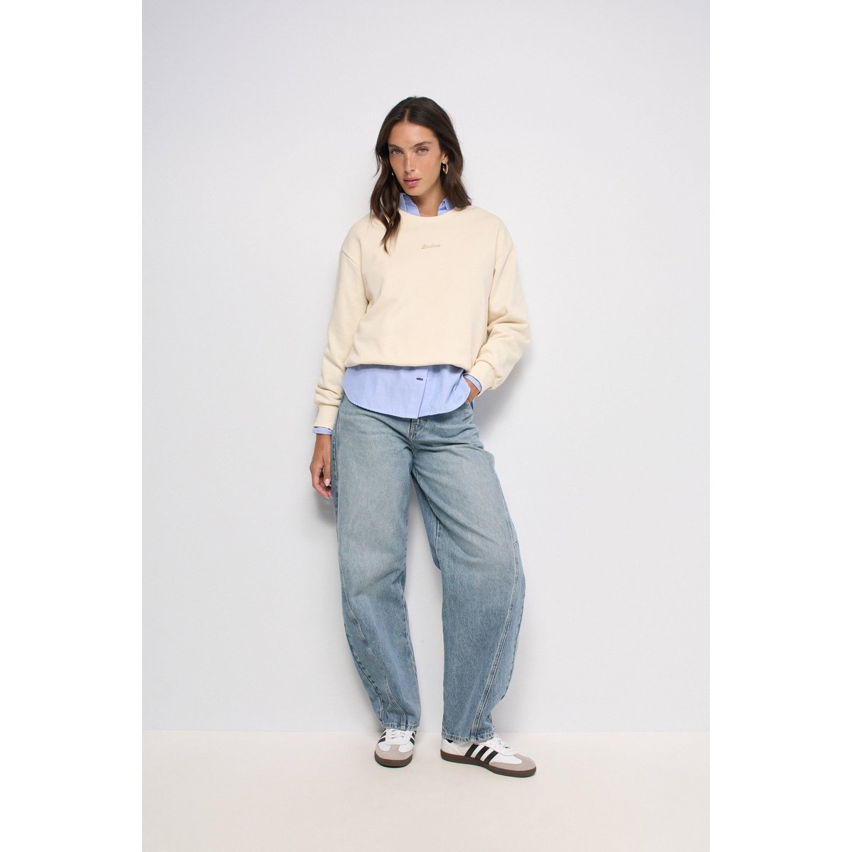 SWEAT À EFFET BLOUSANT beige, SALSA JEANS