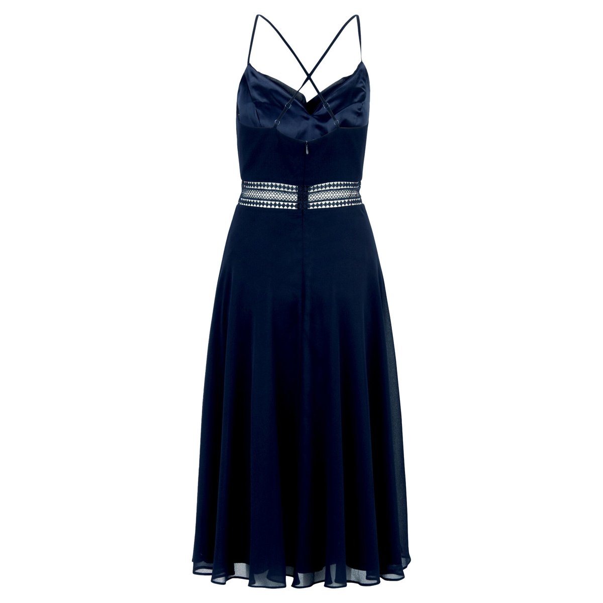 Robe de cocktail à encolure bénitier night sky, VERA MONT