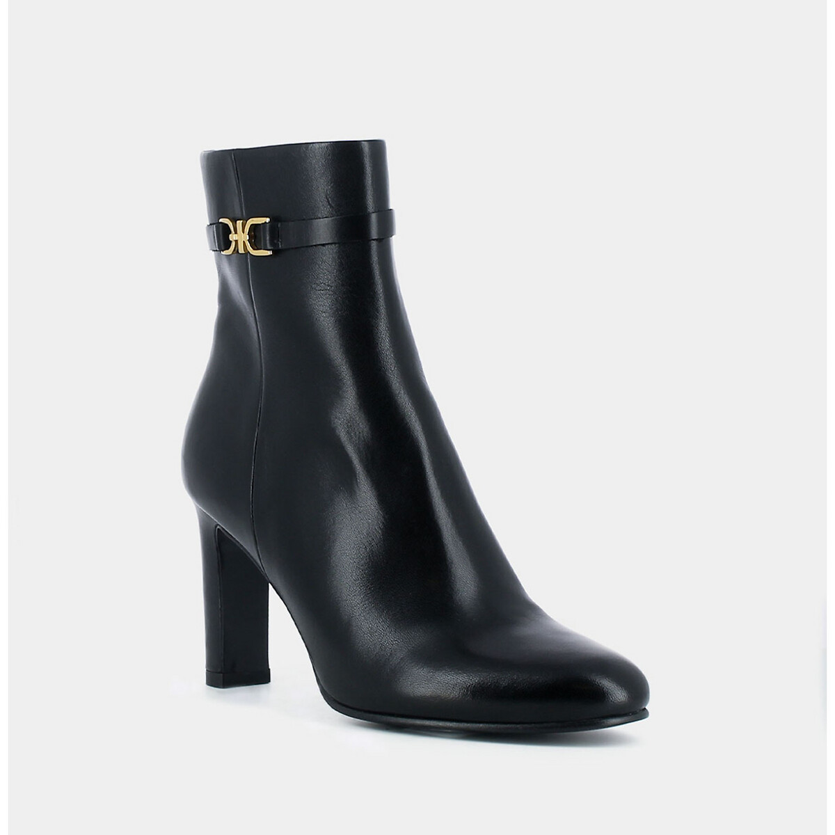 Bottines cuir à talon Defae noir, JONAK
