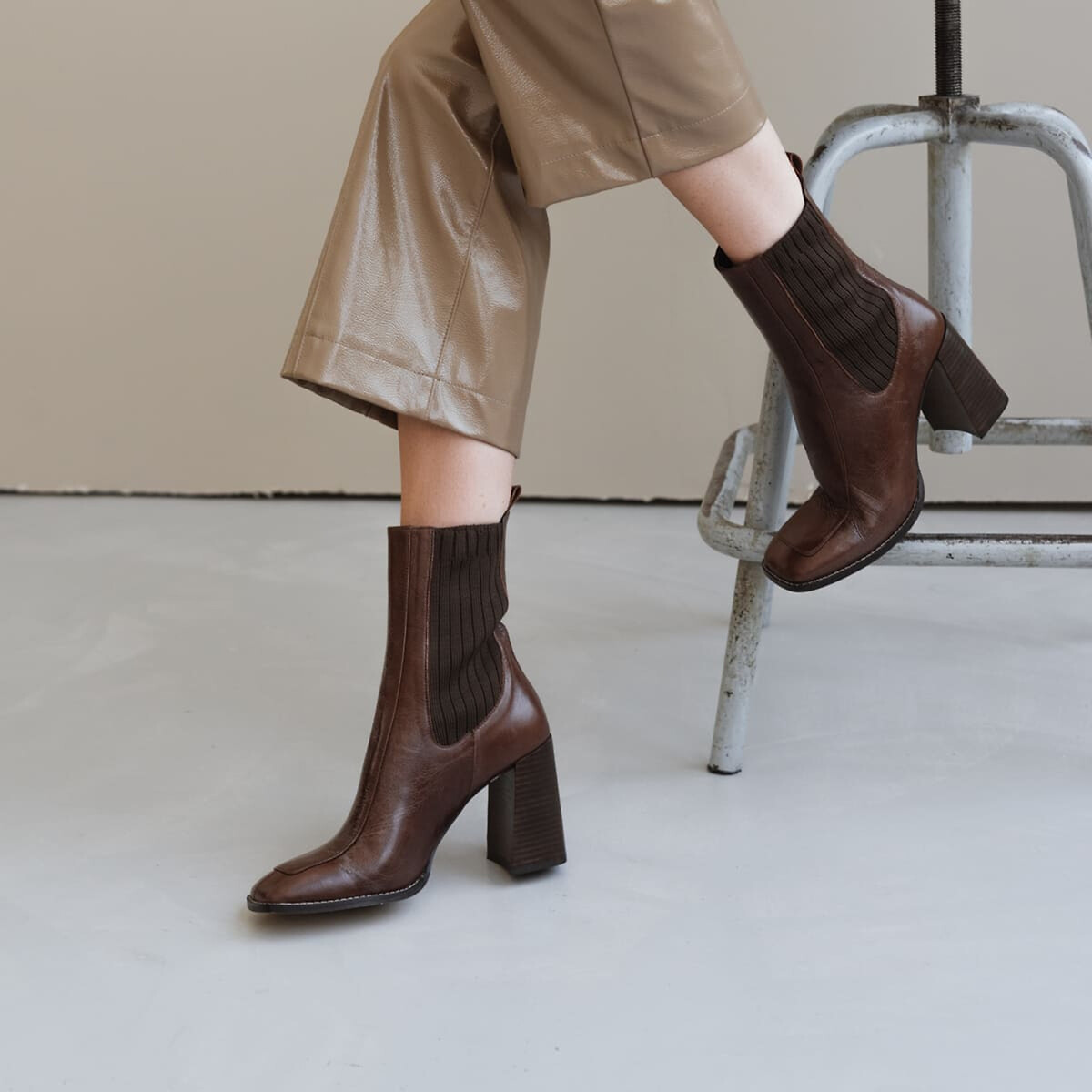 Boots cuir grainé Vanti marron, JONAK