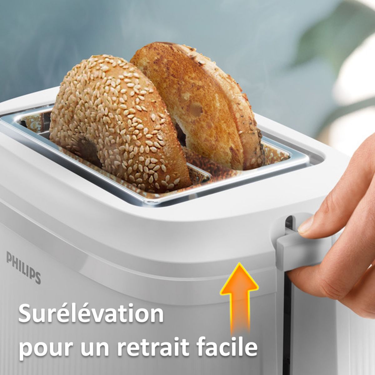 Grille-pain HD2511/00 Toaster blanc Série 3000, 2 fentes, 900W couleur unique, PHILIPS