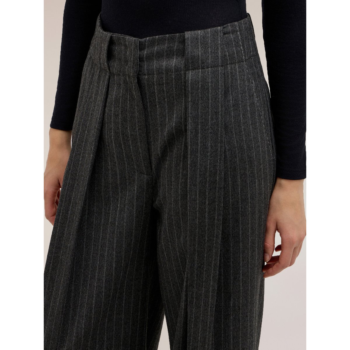 Pantalon palazzo à rayures The Tailoring Lab gris, MOTIVI