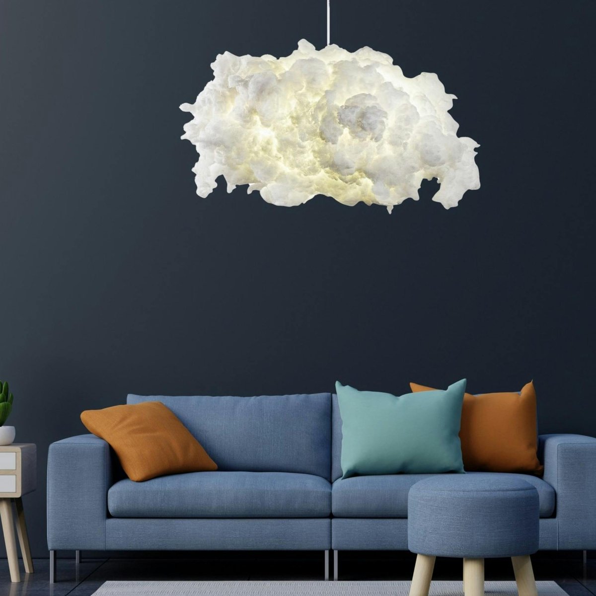 Suspension design blanche effet nuage, pour chambre SILE blanc, PIER IMPORT