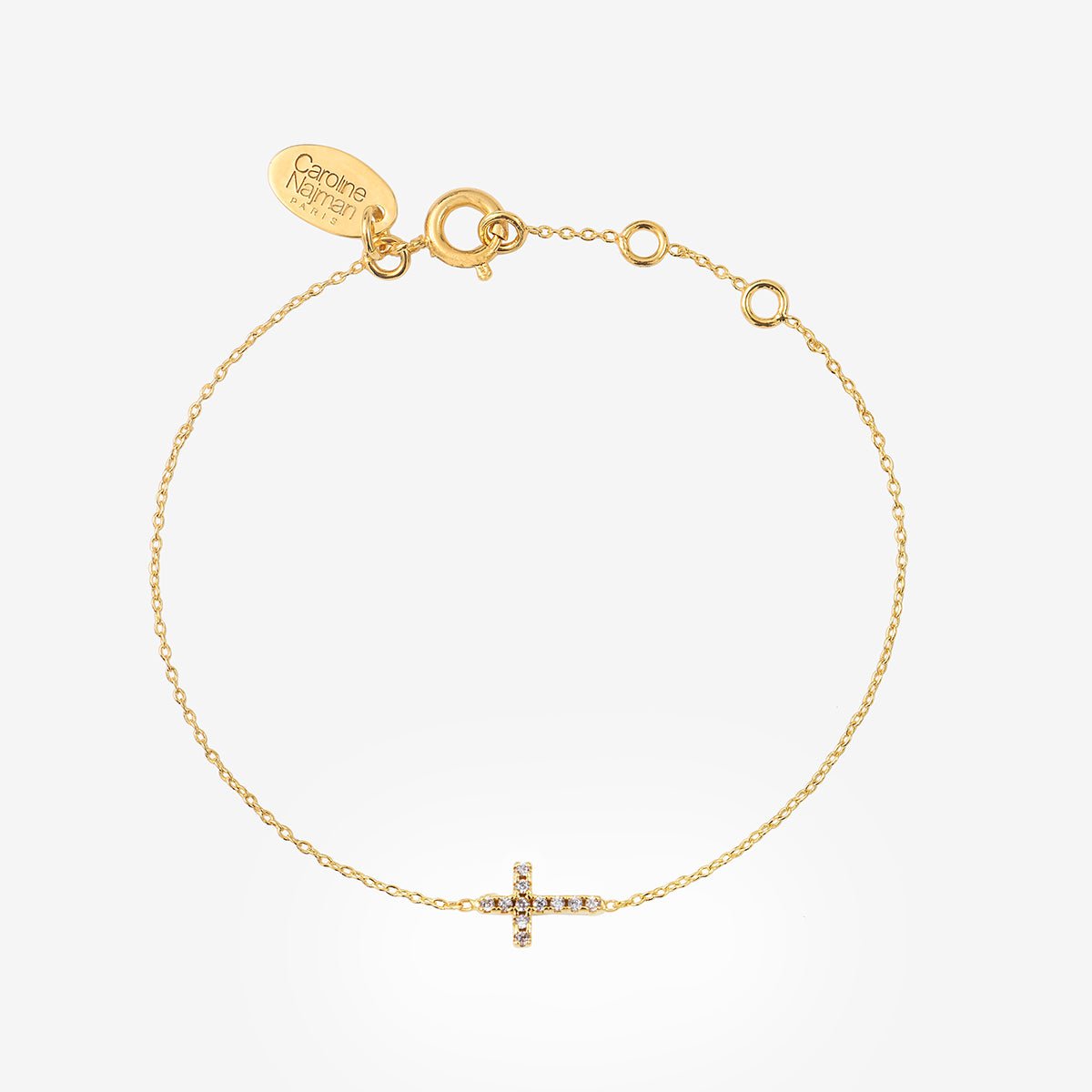 Bracelet doré maria - bella oxyde de zirconium blanc, CAROLINE NAJMAN