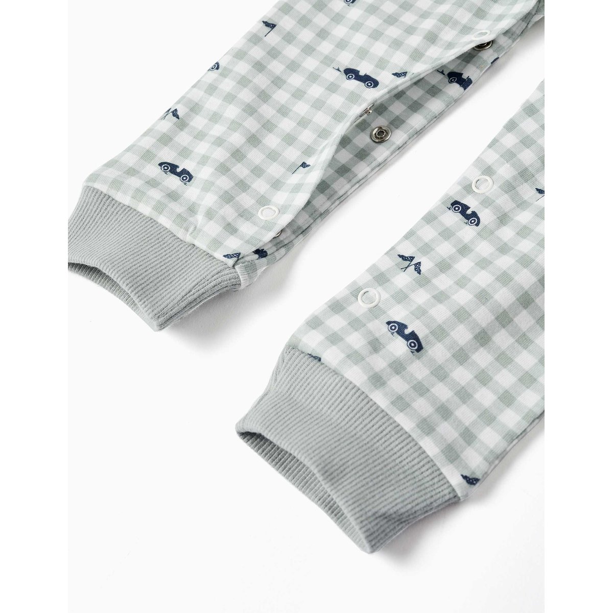 Dors-bien en coton à motif Vichy vert clair, ZIPPY