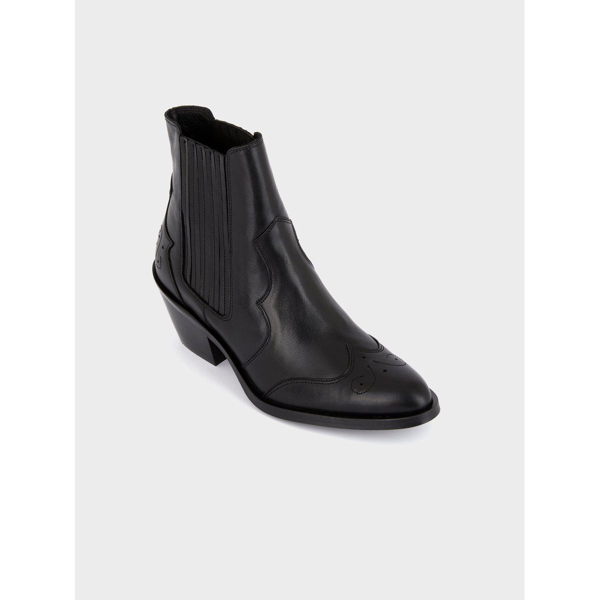 Boots À Talon en cuir CARRIE noir, MELLOW YELLOW