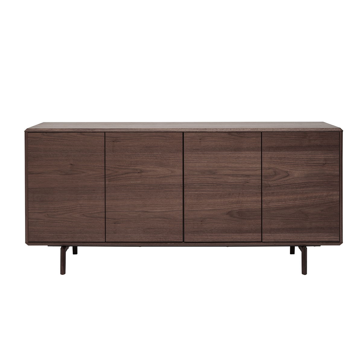 Buffet vintage en bois foncé noyer 4 portes L160 cm SUVA noyer, MILIBOO