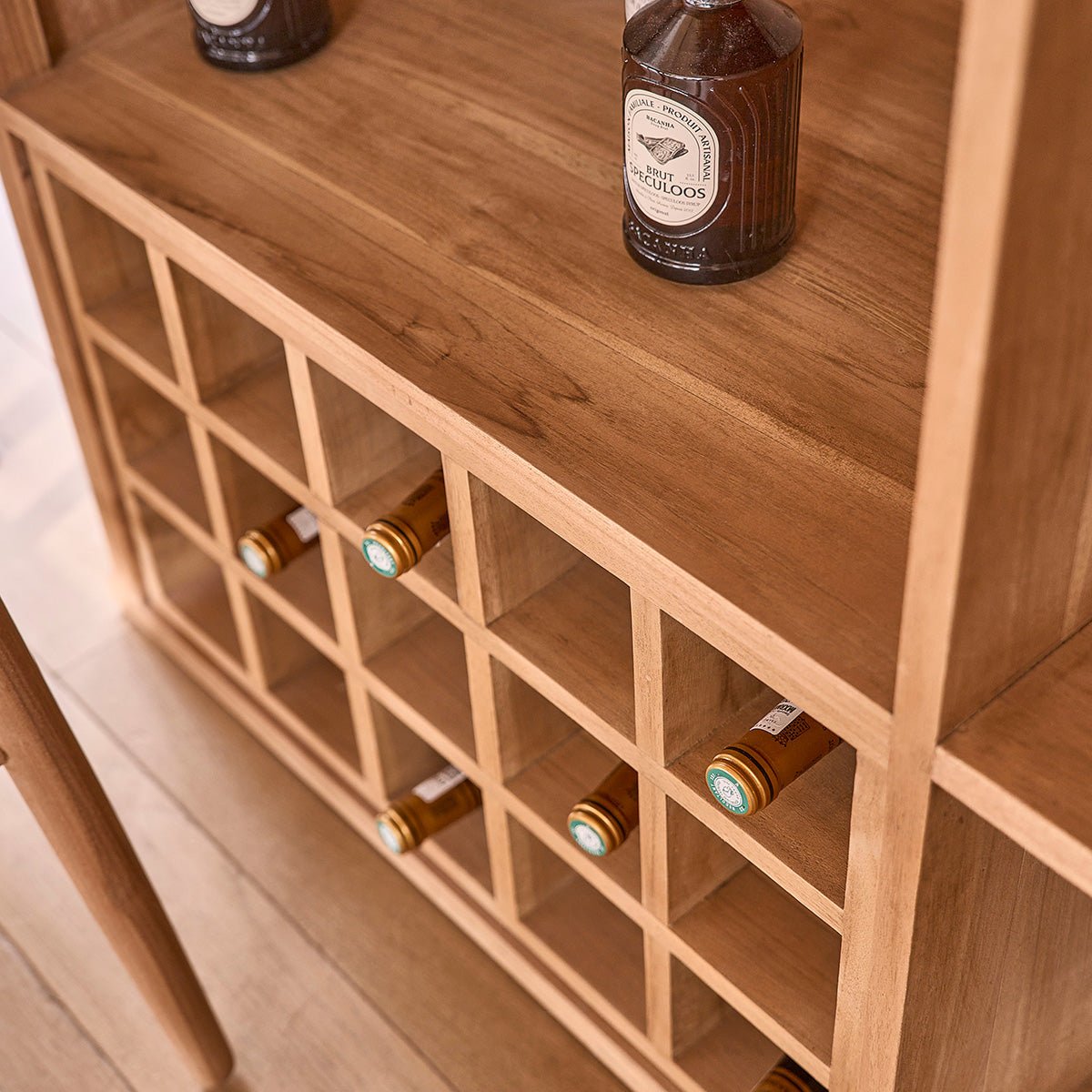 Bar en bois de teck massif 140 cm COLINE naturel, BERAH GETAH