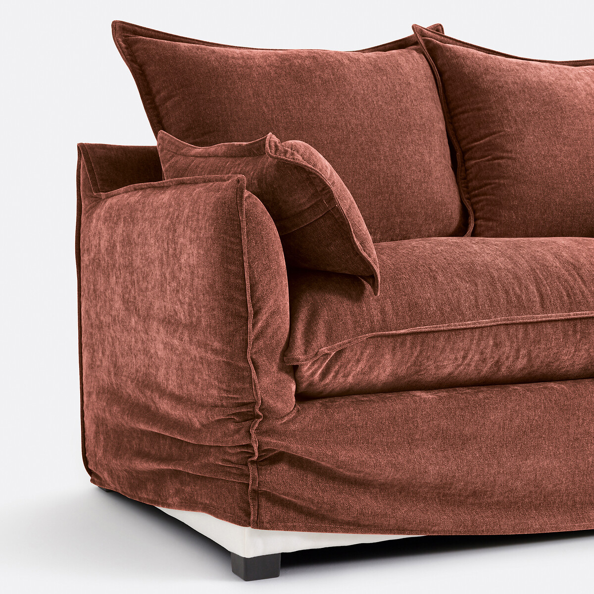 Canapé convertible, 2 ou 3 places, déhoussable, polyester chiné, ODNA brique rosé, LA REDOUTE INTERIEURS
