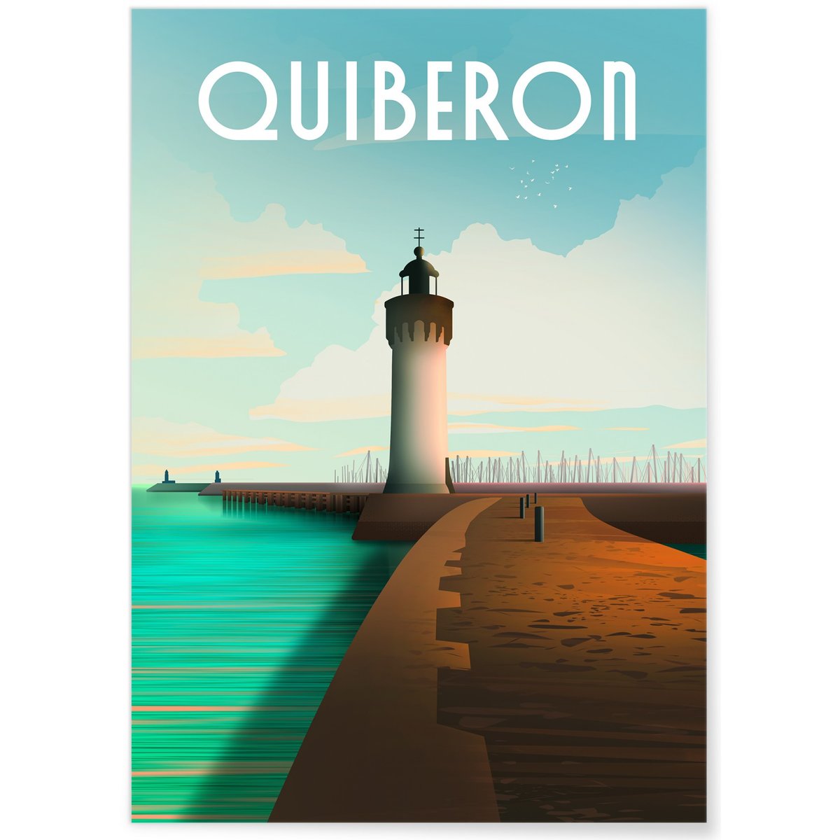 Affiche ville Quiberon blanc, L'AFFICHERIE