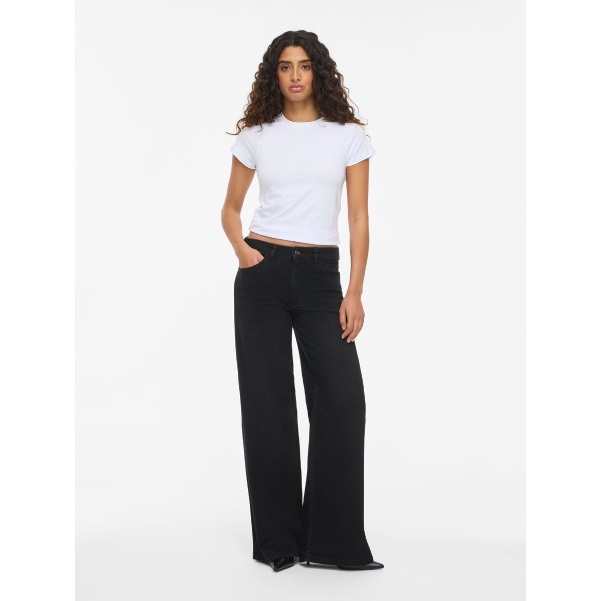 Jean Large noir - washed black1, NOISY MAY