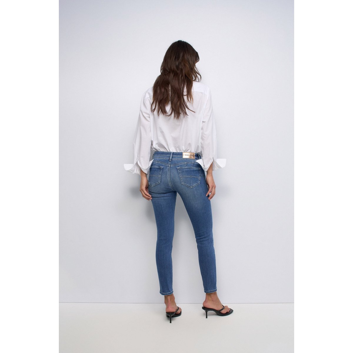 JEAN WONDER PUSH UP CROPPED SKINNY bleu, SALSA JEANS