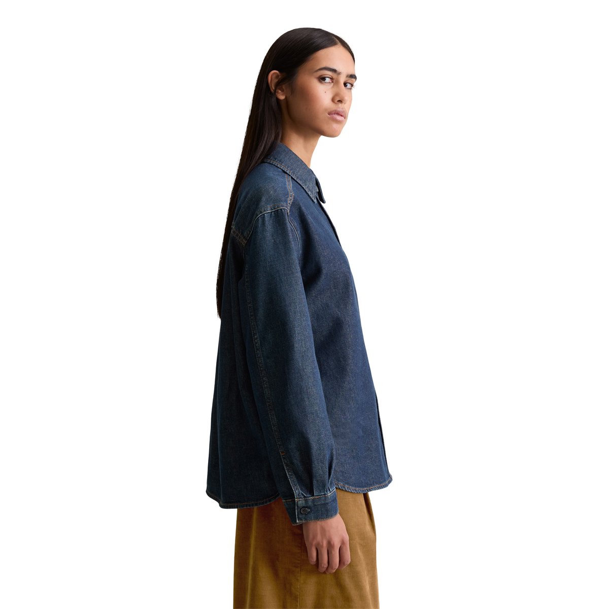 Blouse en jean regular en pur coton bio bleu fooncé, MARC O’POLO DENIM