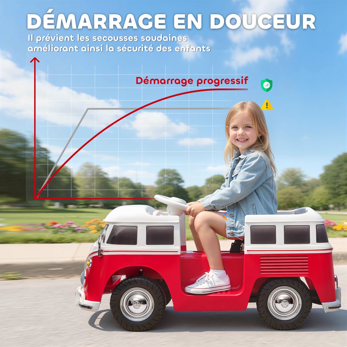 Voiture électrique à conducteur assis Métal rouge, AIYAPLAY