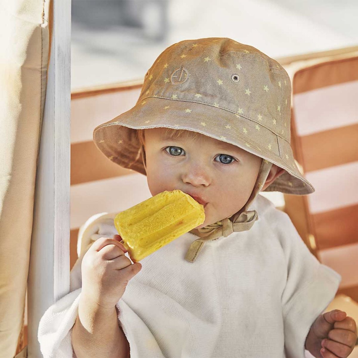 Poncho de bain bébé Vanilla White couleur unique, ELODIE DETAILS
