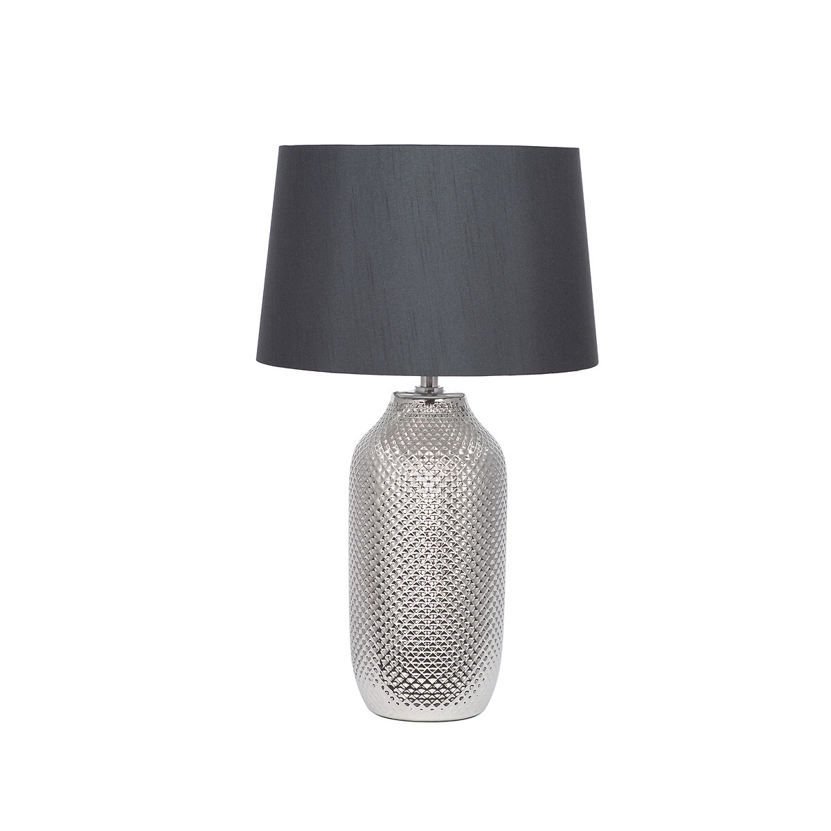 Nuna Textured Ceramic Table Lamp in Silver silver-coloured, SO'HOME