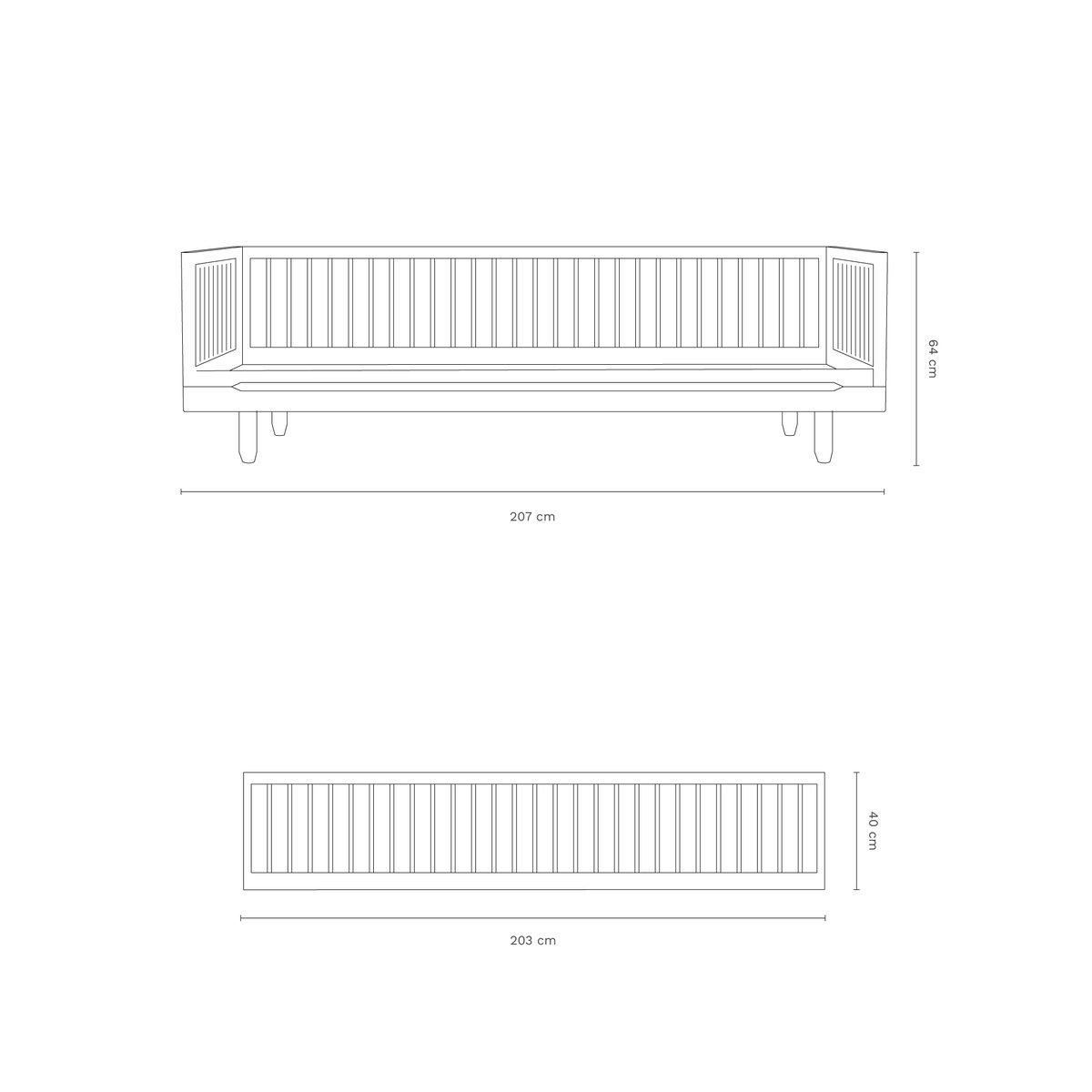 Lit individuel PURE en chêne massif + extension canapé oak wood, NOBODINOZ
