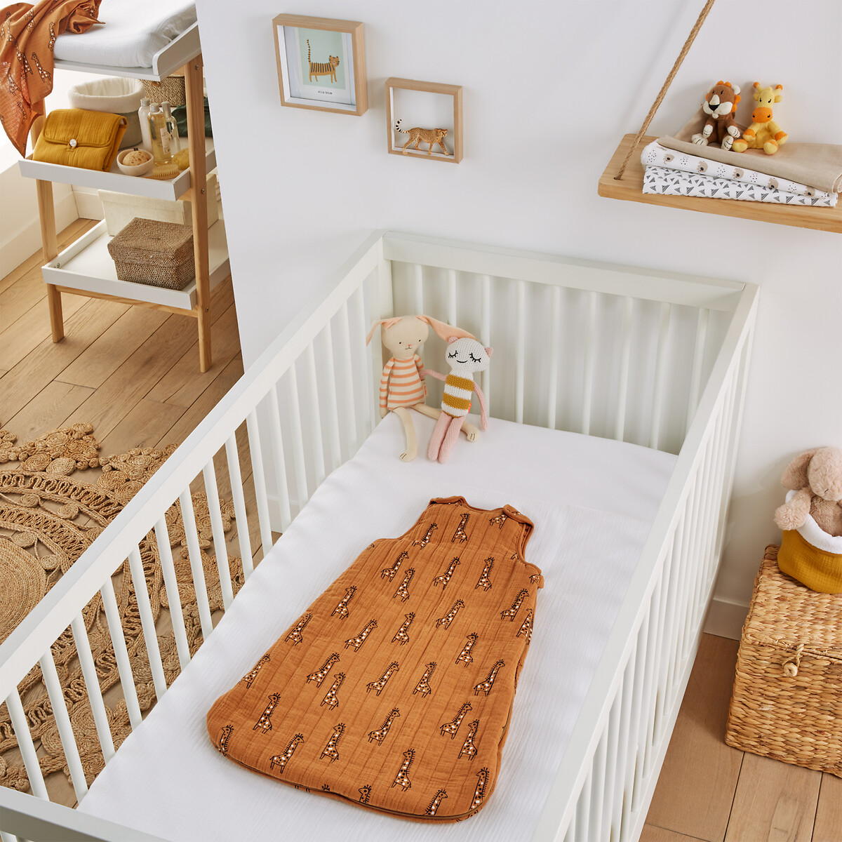 Gigoteuse gaze de coton imprimé girafes caramel, LA REDOUTE INTERIEURS