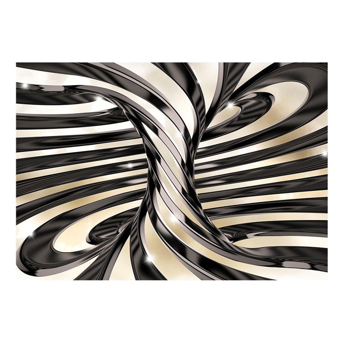 Papier peint intissé panoramique Abstractions Anise caramel noir, EDEN