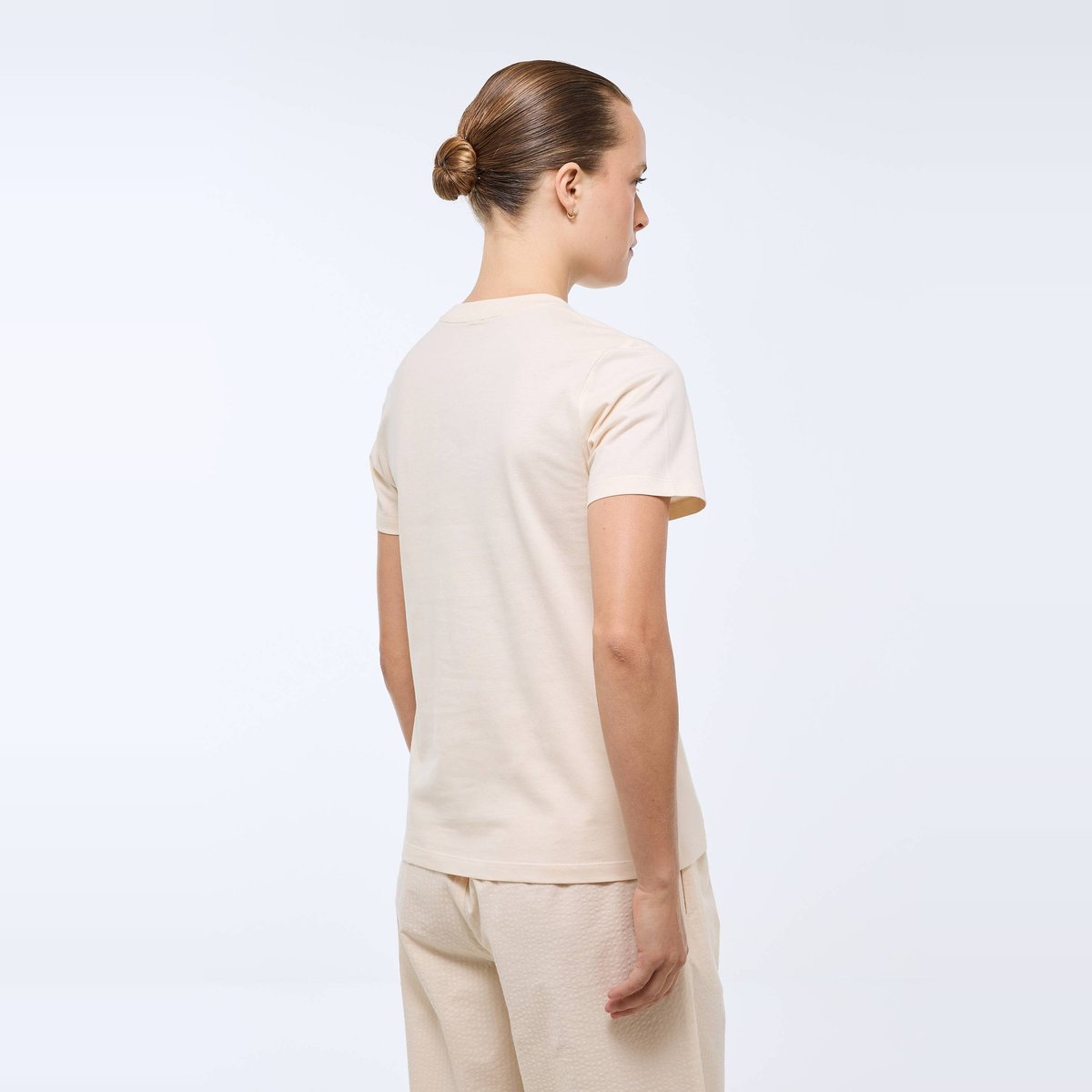 T-shirt à manches courtes avec imprimé placé butter cream, MONOPRIX