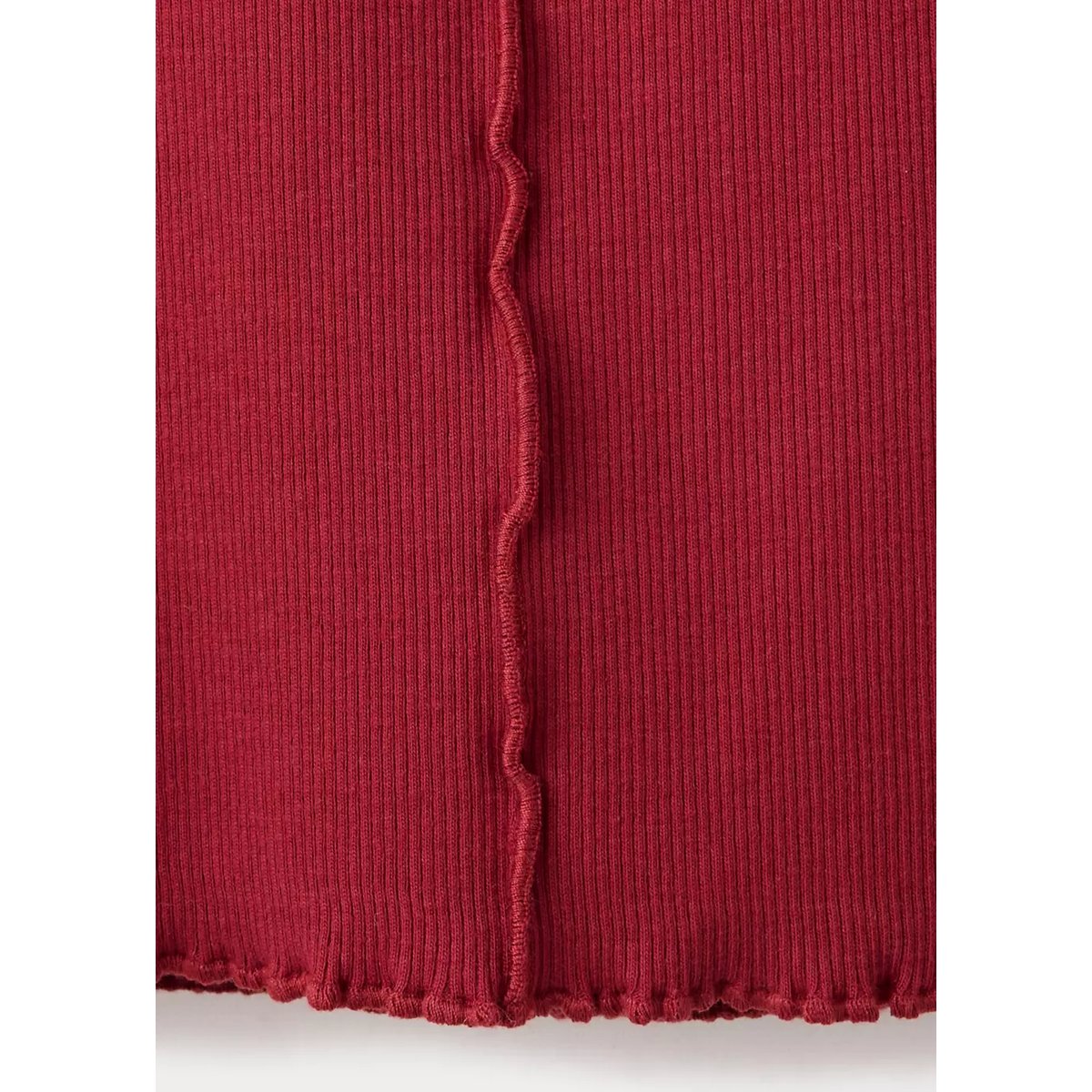 T-shirt côtelé coutures ondulées rouge, MANGO KIDS