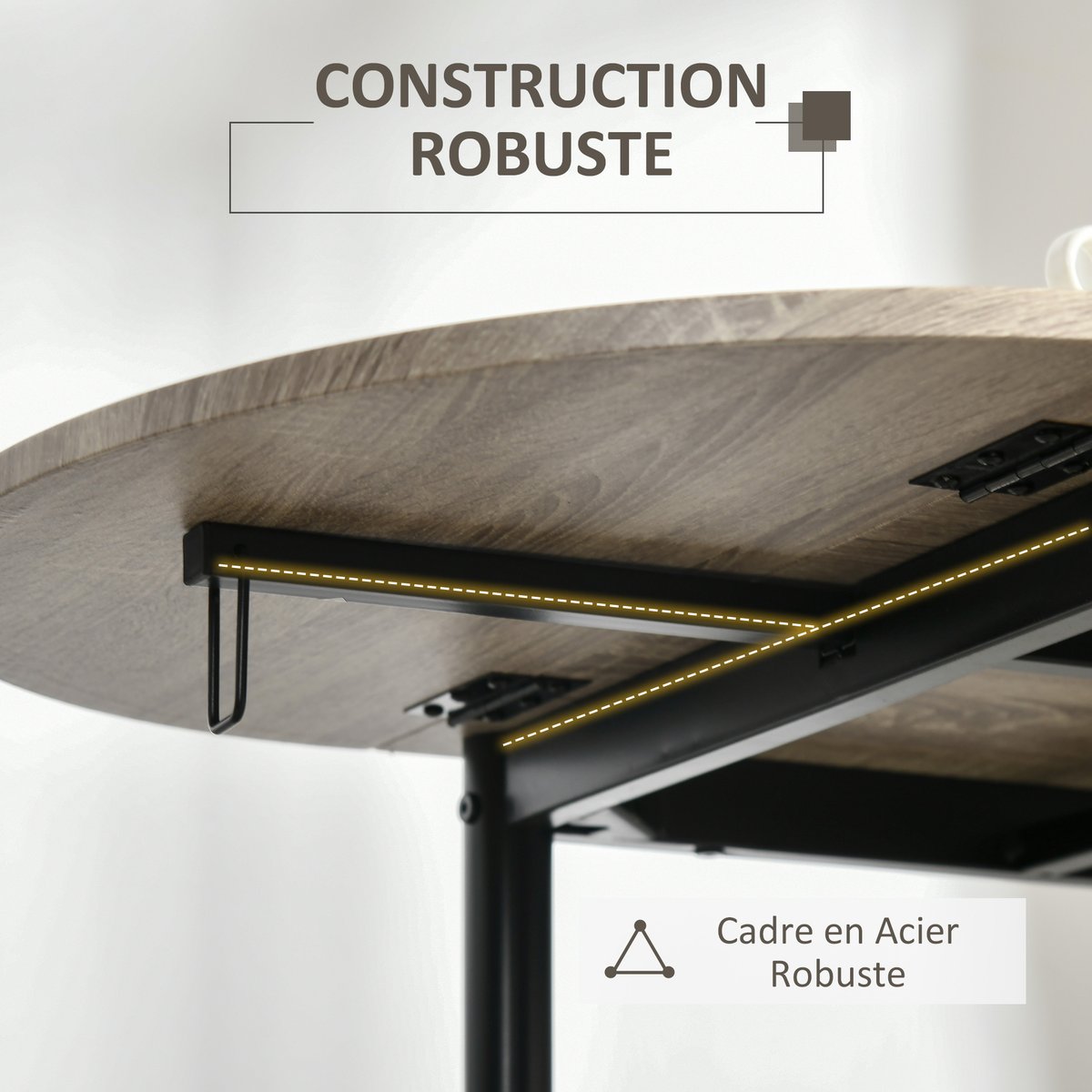 Ensemble de table à manger MDF Chêne noir et chêne clair, HOMCOM