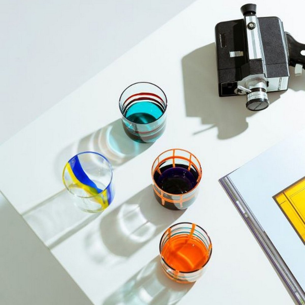 Verre design GESTI bleu et bleu clair, ICHENDORF