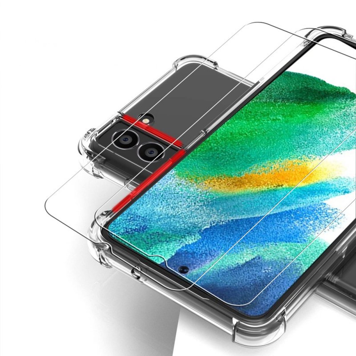 Coque Galaxy S22 Plus 5g antichoc + 2 vitres transparent, EVETANE