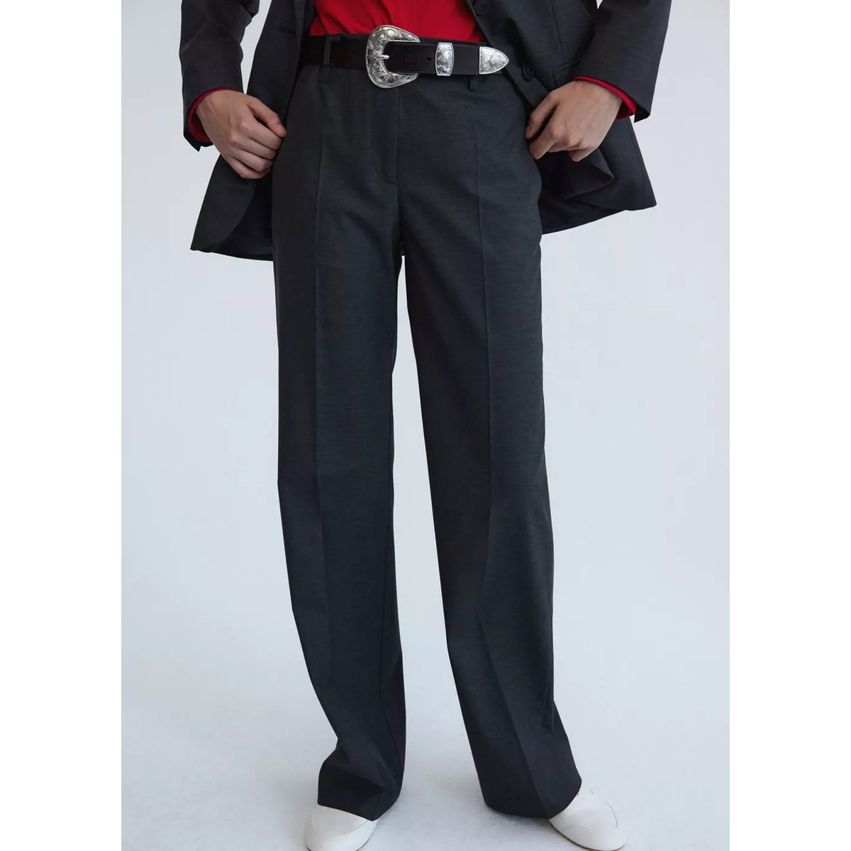 Blazer costume laine gris, MANGO