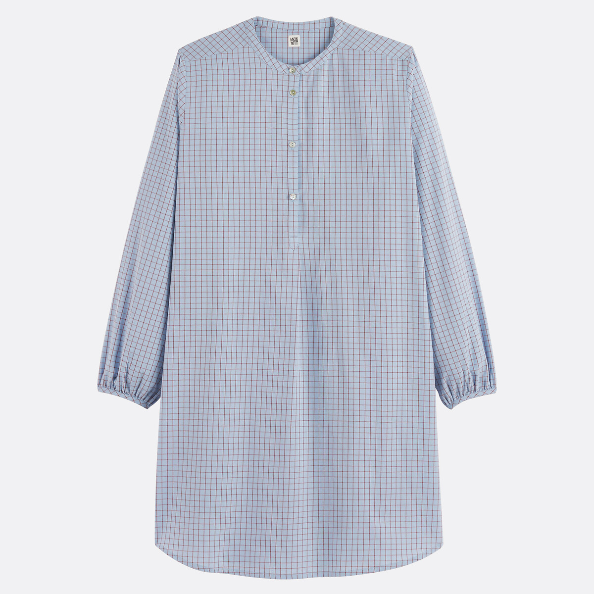 Chemise de nuit en popeline à carreaux carreaux, LA REDOUTE COLLECTIONS