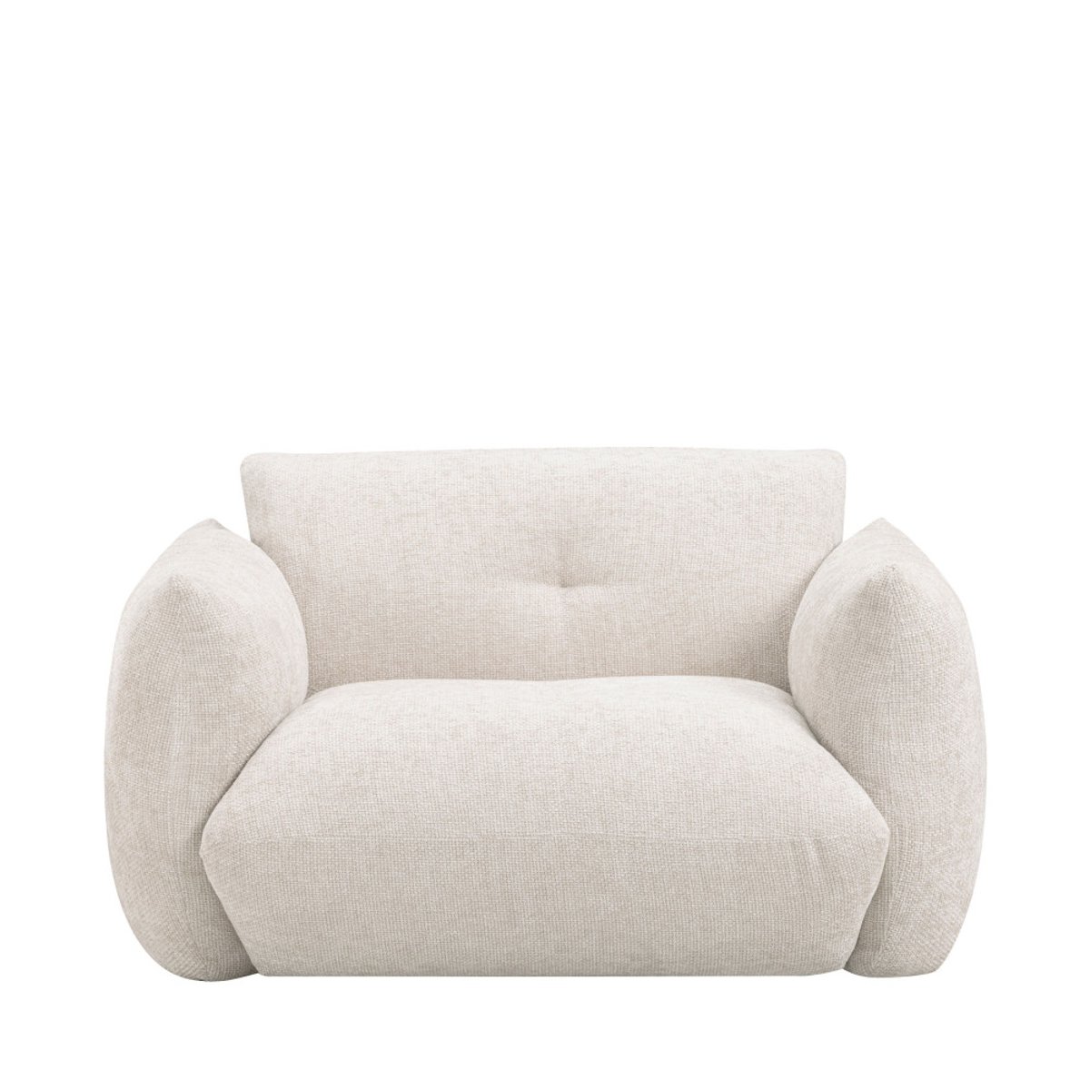 Fauteuil en tissu à dossier capitonné- BOCCA écru, DRAWER