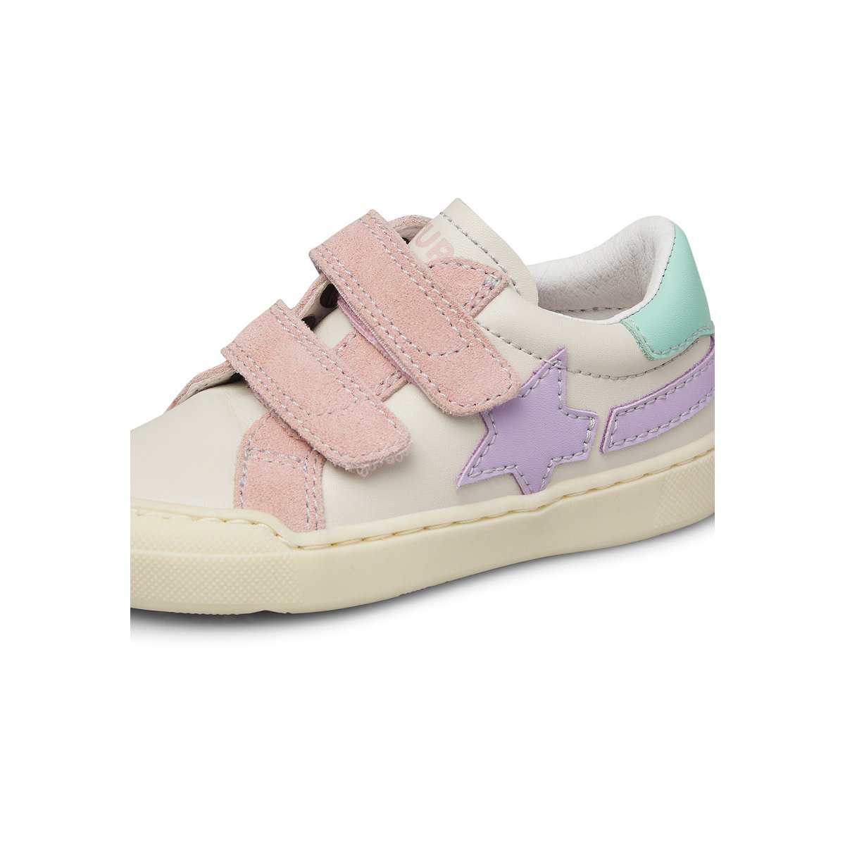Sneakers en cuir et en daim SINGERY LOW VL. blanc-bleu, NATURINO