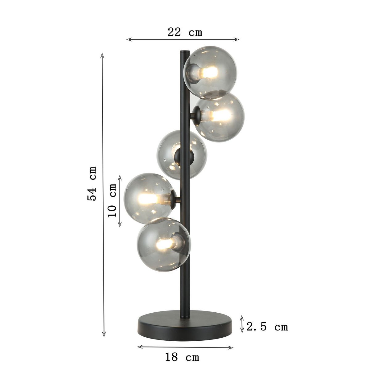 Lampe en verre et acier, SCALA BALLS noir, KARE DESIGN