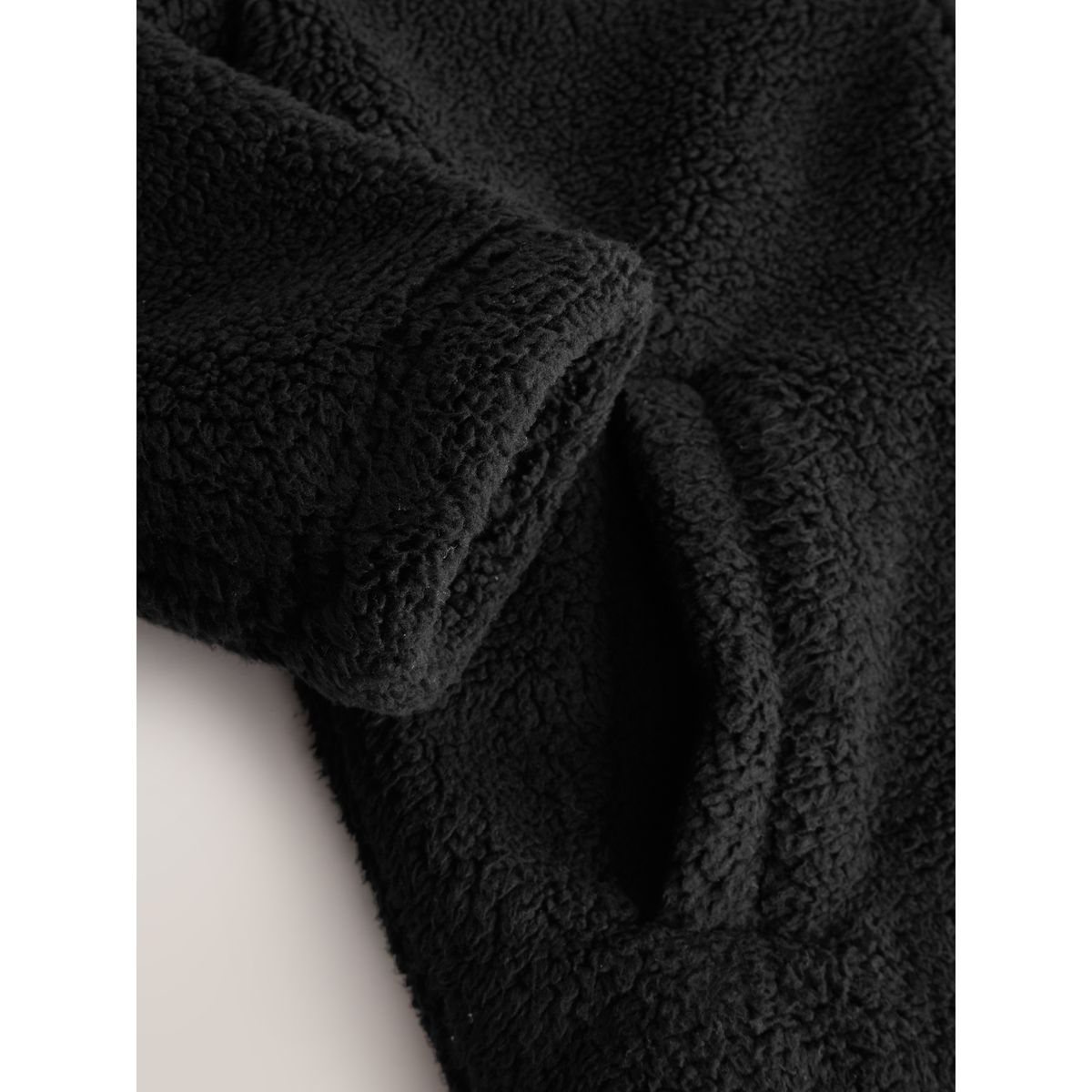 Veste zippée en polaire/peau lainée à poches noir, NEXT