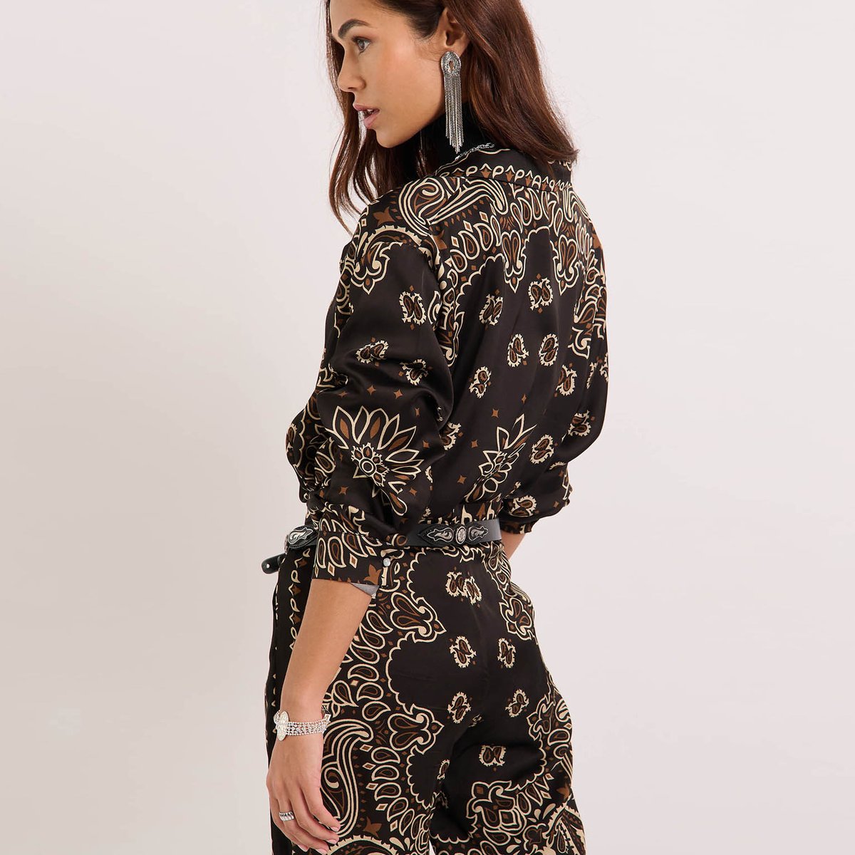 Chemise à motif bandana FAYRUZ noir, WILD