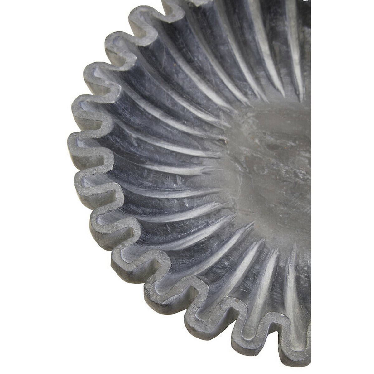 Small Decorative Fluted Marble Bowl in Grey grey, FIFTY FIVE SOUTH