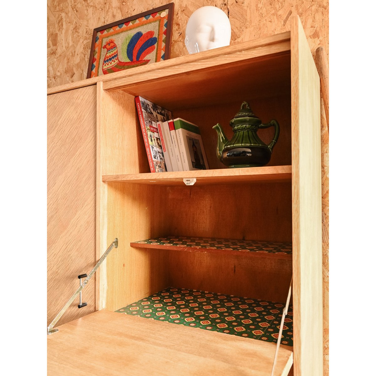 Secrétaire scandi en bois Honoré N°228 - Bon état bois clair, DEBONGOUT