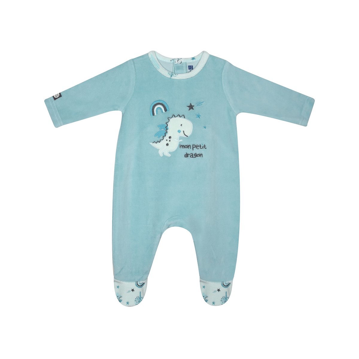 Dors bien ivon velours rase pont dos bebe bleu, SUCRE D'ORGE
