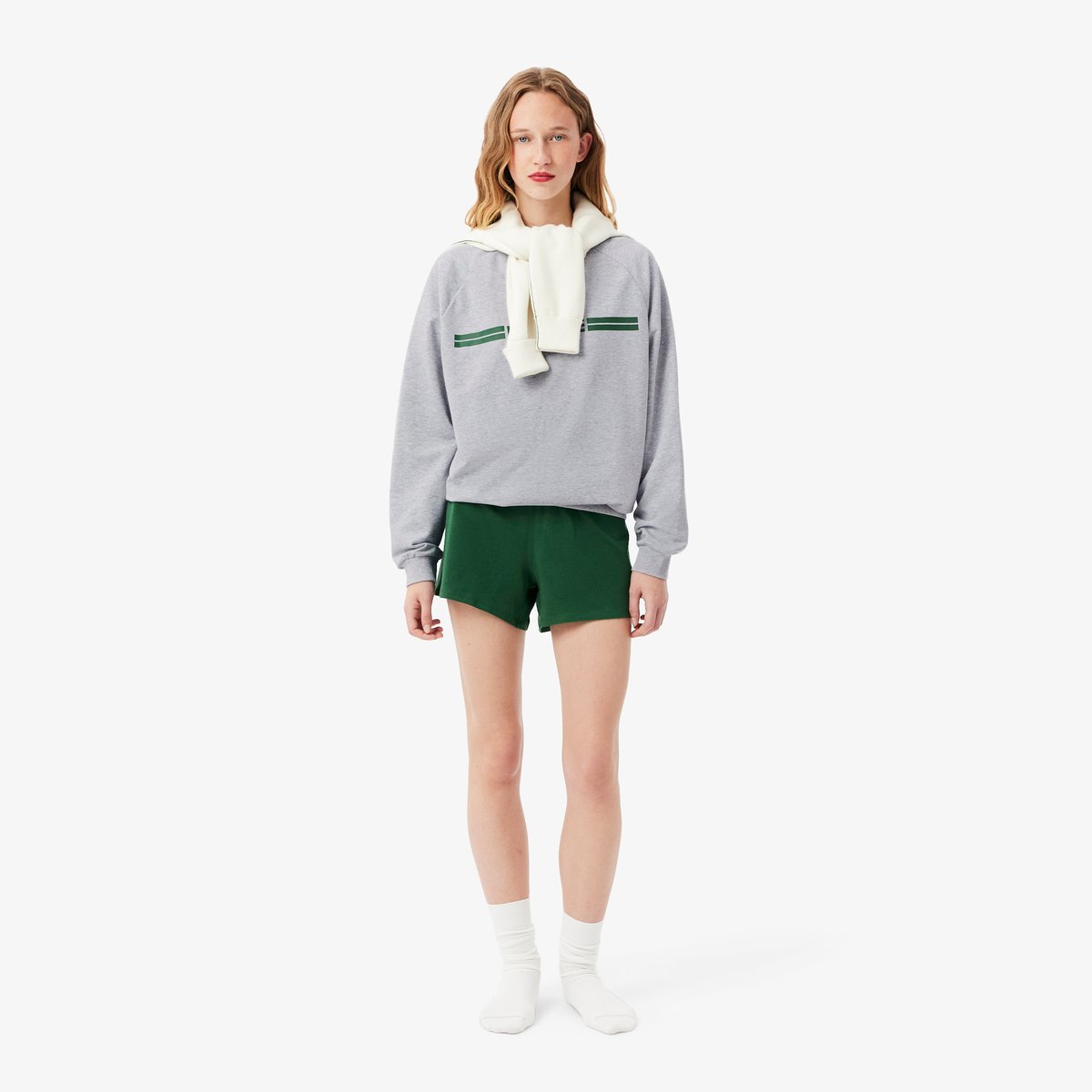 Sweatshirt d'intérieur molleton siglé gris-y9k, LACOSTE