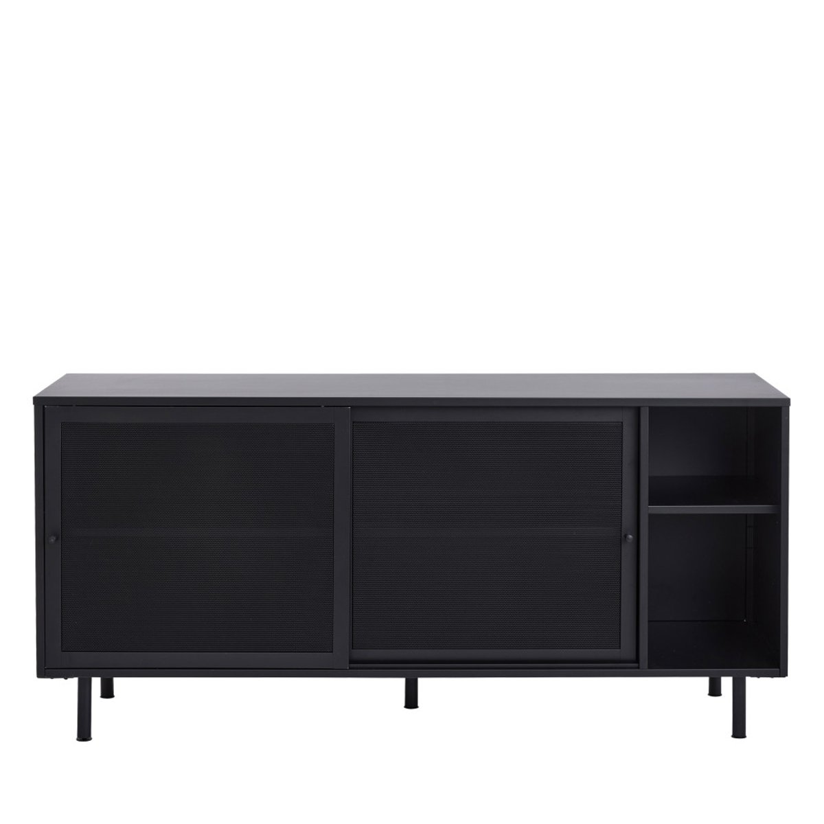 Buffet 2 portes, 2 niches en métal L160cm- KISO noir, DRAWER