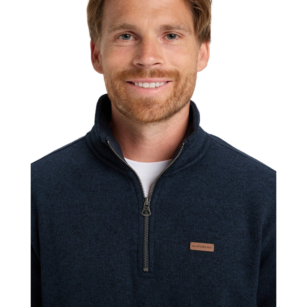 Haut en polaire KELLER 1/4 ZIP bleu dark navy heather, QUIKSILVER