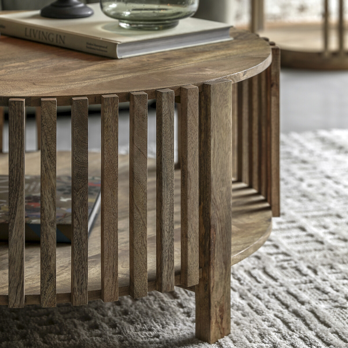 Harora Slatted Wood Storage Coffee Table acacia, SO'HOME