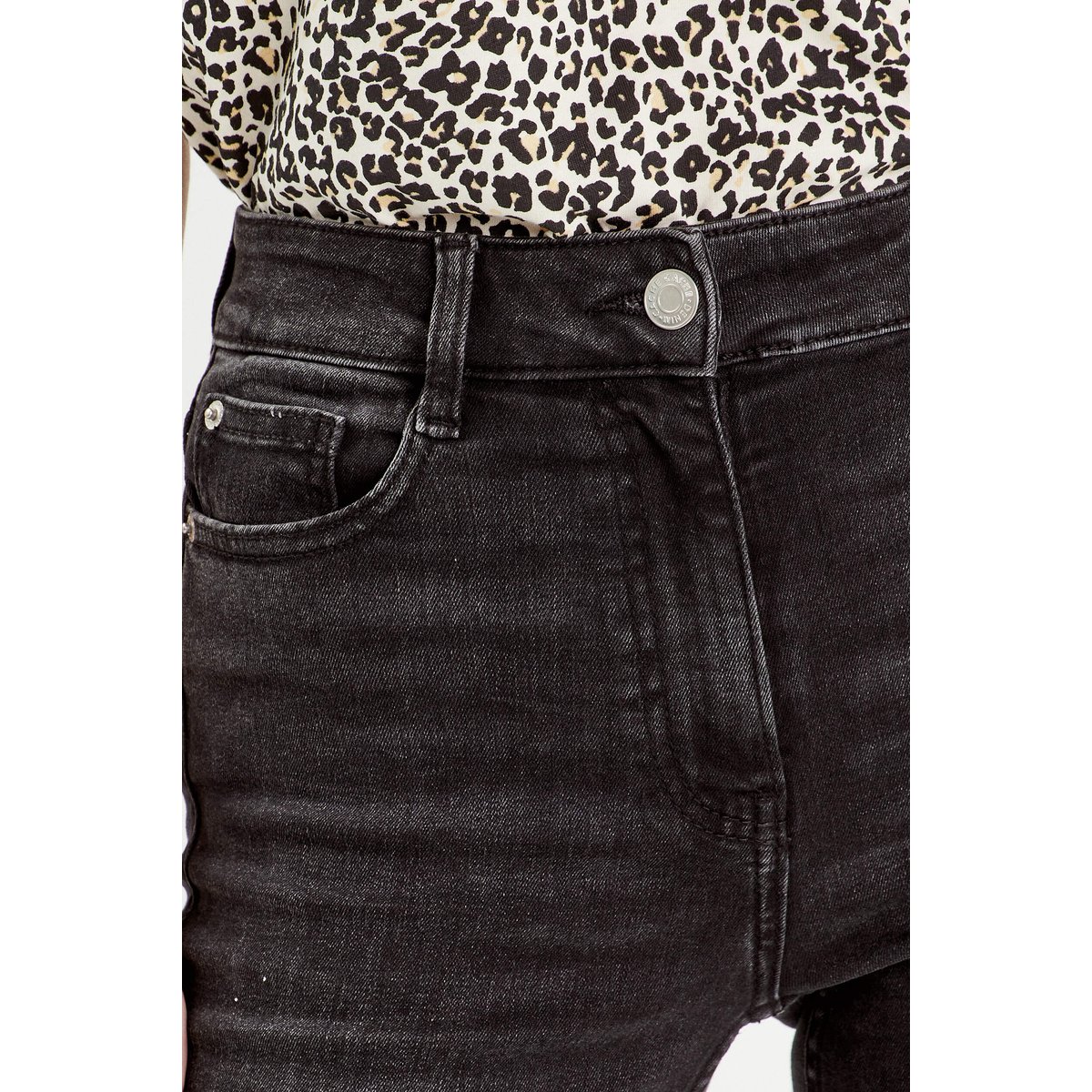 Jeans skinny taille haute denim noir, CACHE CACHE