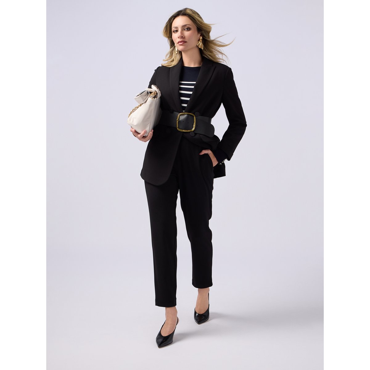 Pantalon de jogging en crêpe scuba noir, OLTRE