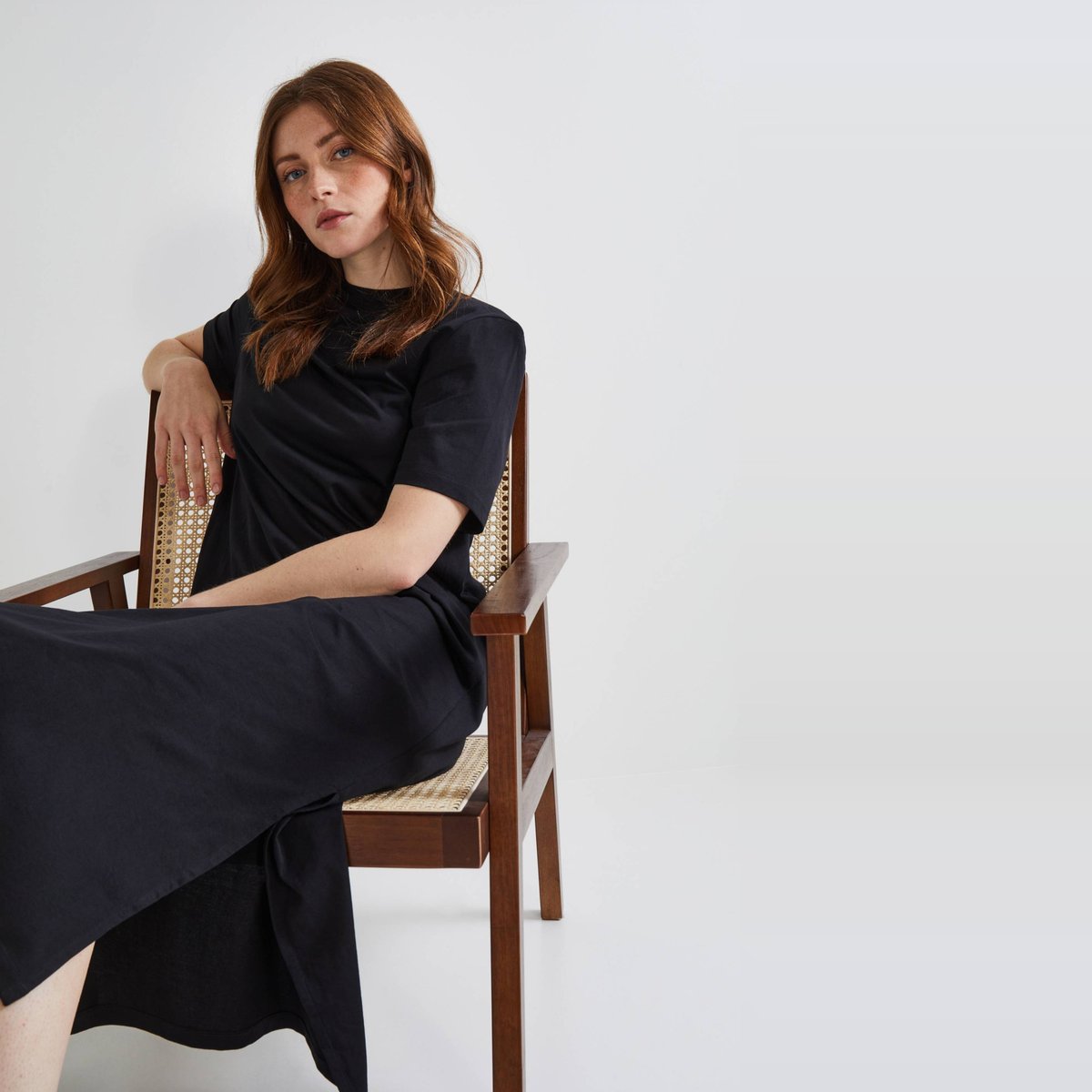 Robe t-shirt en coton BIO GOTS noir, MONOPRIX