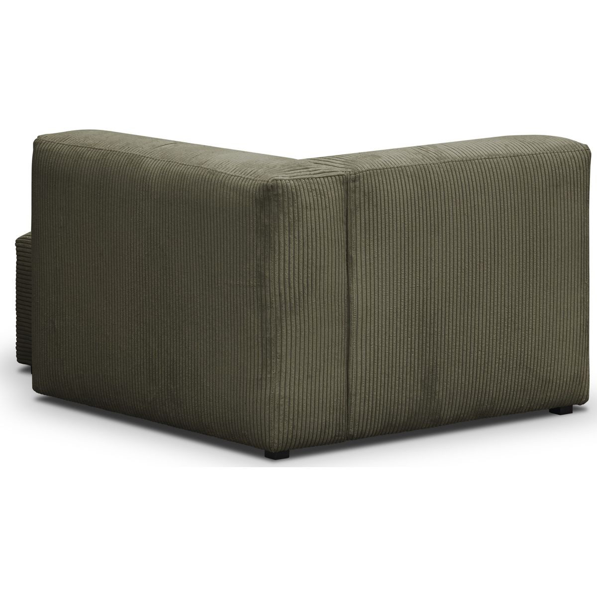 Canapé d'angle à droite modulable 3/4 places en velours côtelé - MODULO vert kaki, HOMIFAB
